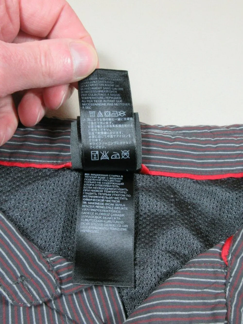 The North Face mens brown red gray nylon rollup vented hiking shirt XXL EUC
